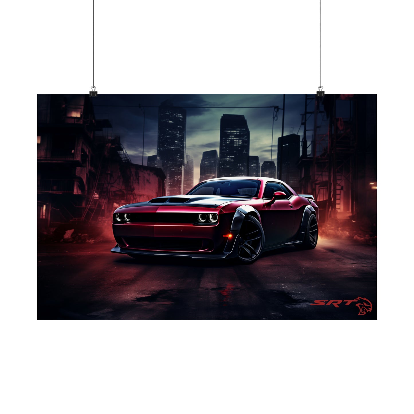 Red Dodge Challenger SRT Poster