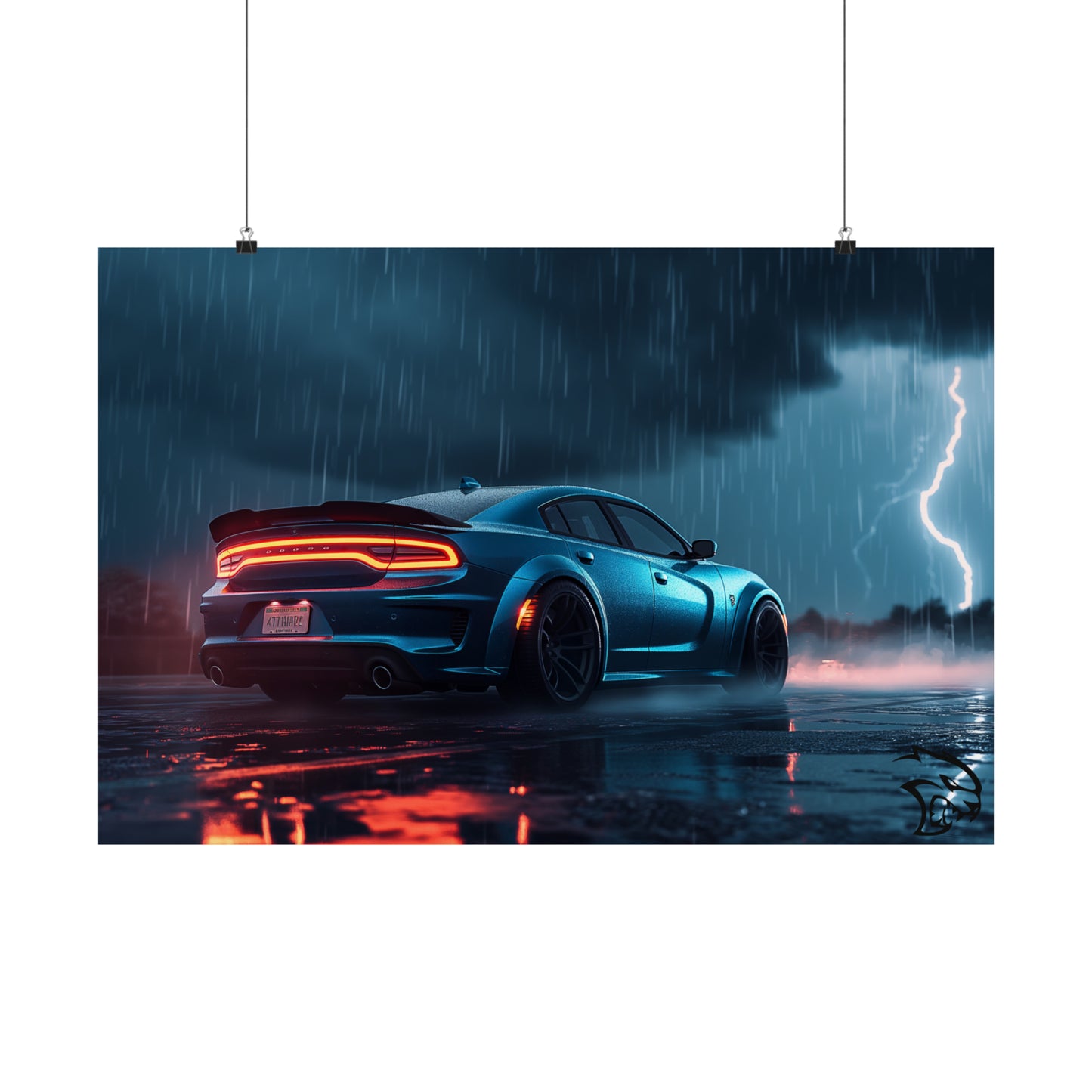 Dodge Charger SRT Hellcat Rainstorm Poster