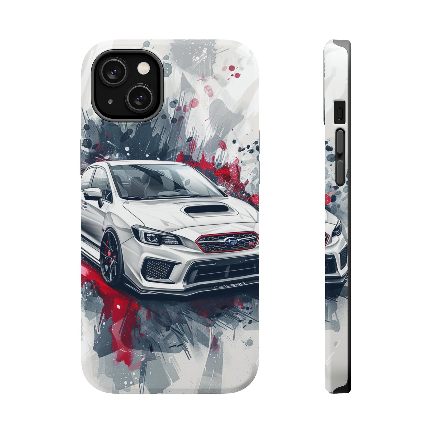 Subaru WRX STI JDM Whte Magsafe Tough iPhone Case