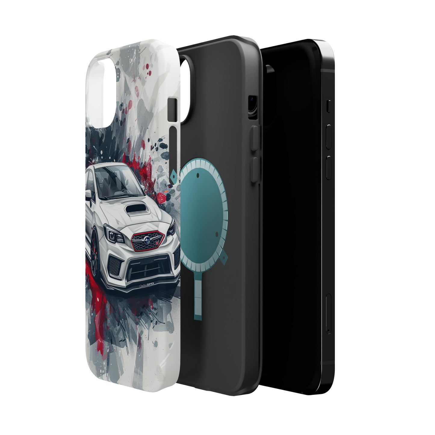 Subaru WRX STI JDM Whte Magsafe Tough iPhone Case