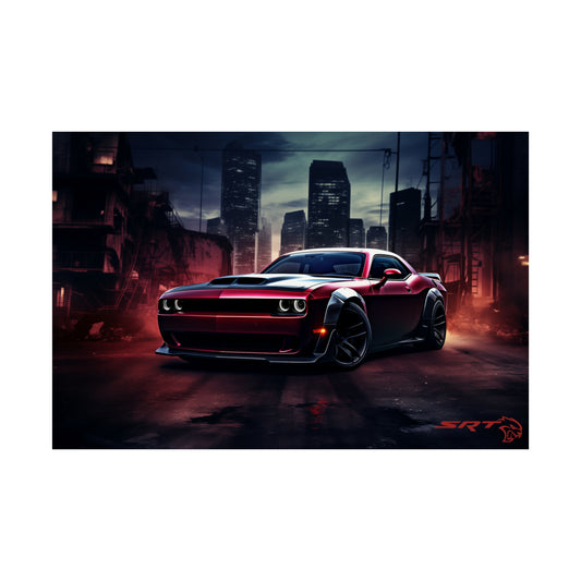 Red Dodge Challenger SRT Poster