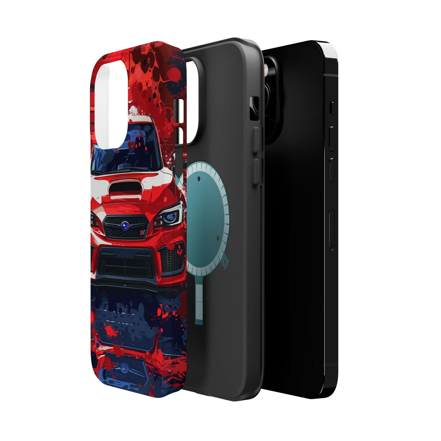 Subaru WRX STI Red Paint Splash Magsafe Tough iPhone Case