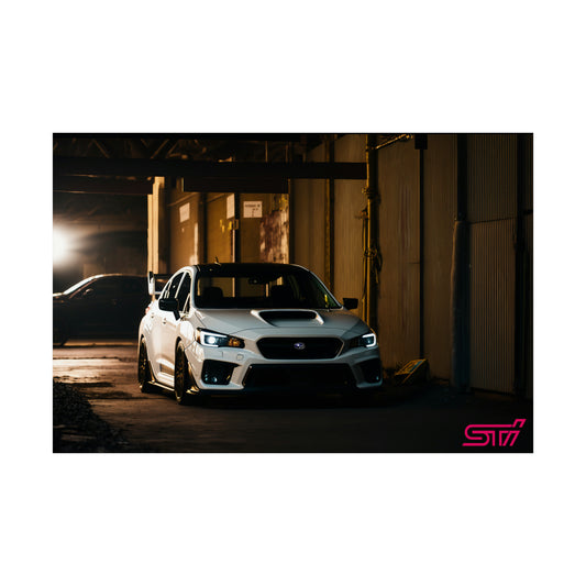 Subaru WRX STi Warehouse Photoshoot Poster