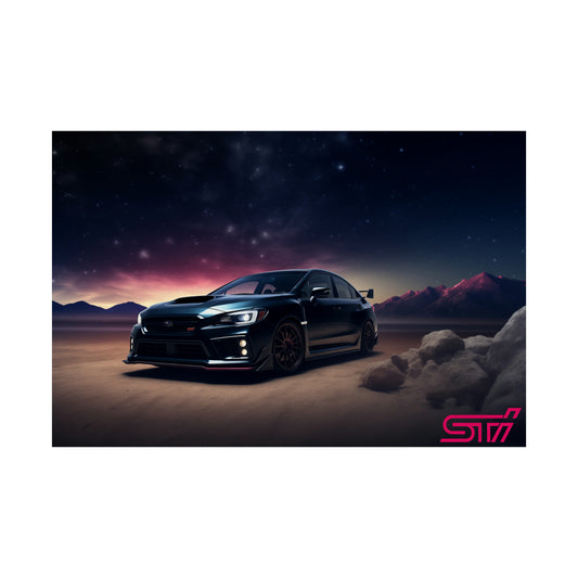 Subaru WRX STI Northern Lights Poster