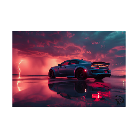Dodge Charger SRT Hellcat Lightning Flats Poster