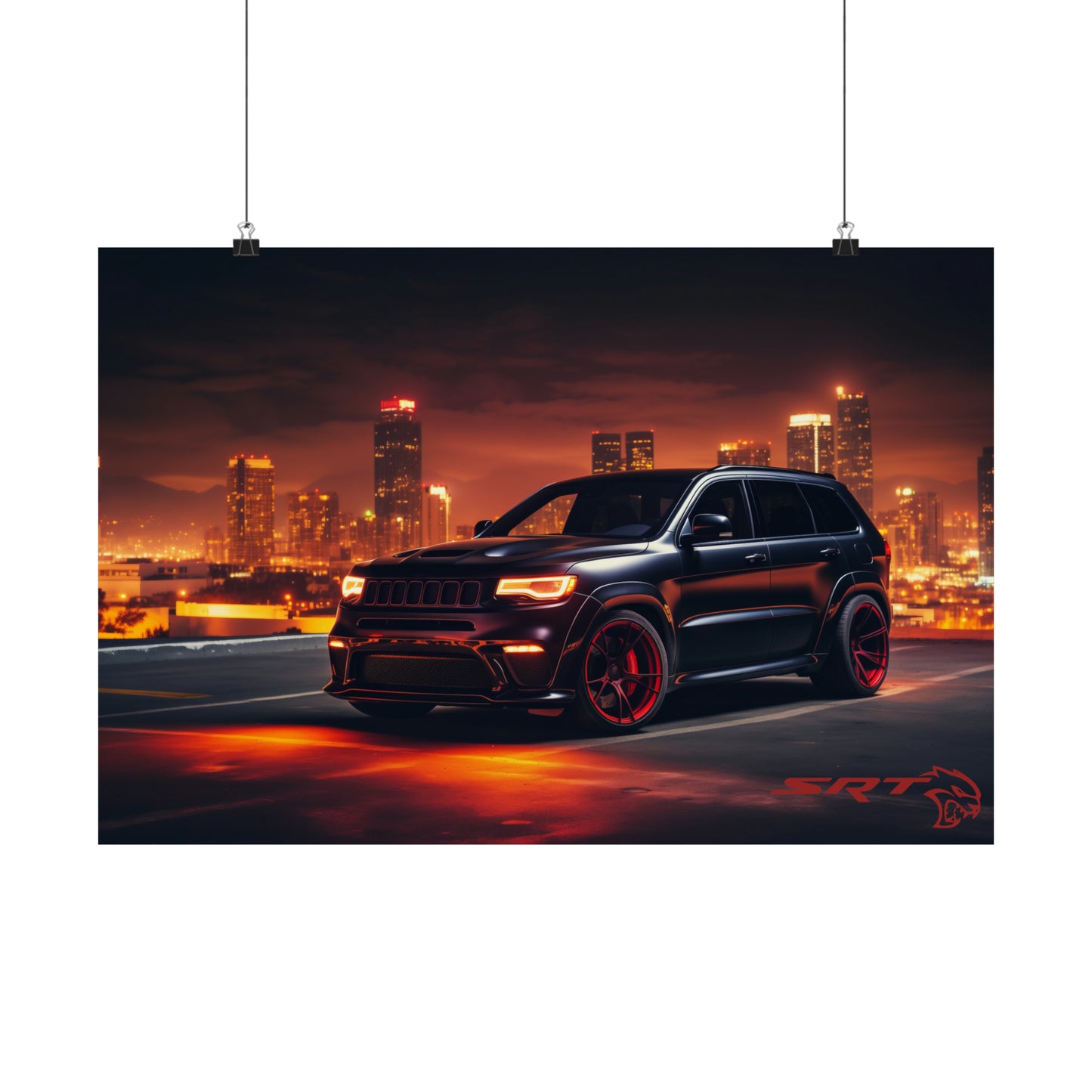 Matte Black/Red Jeep Trackhawk SRT Poster