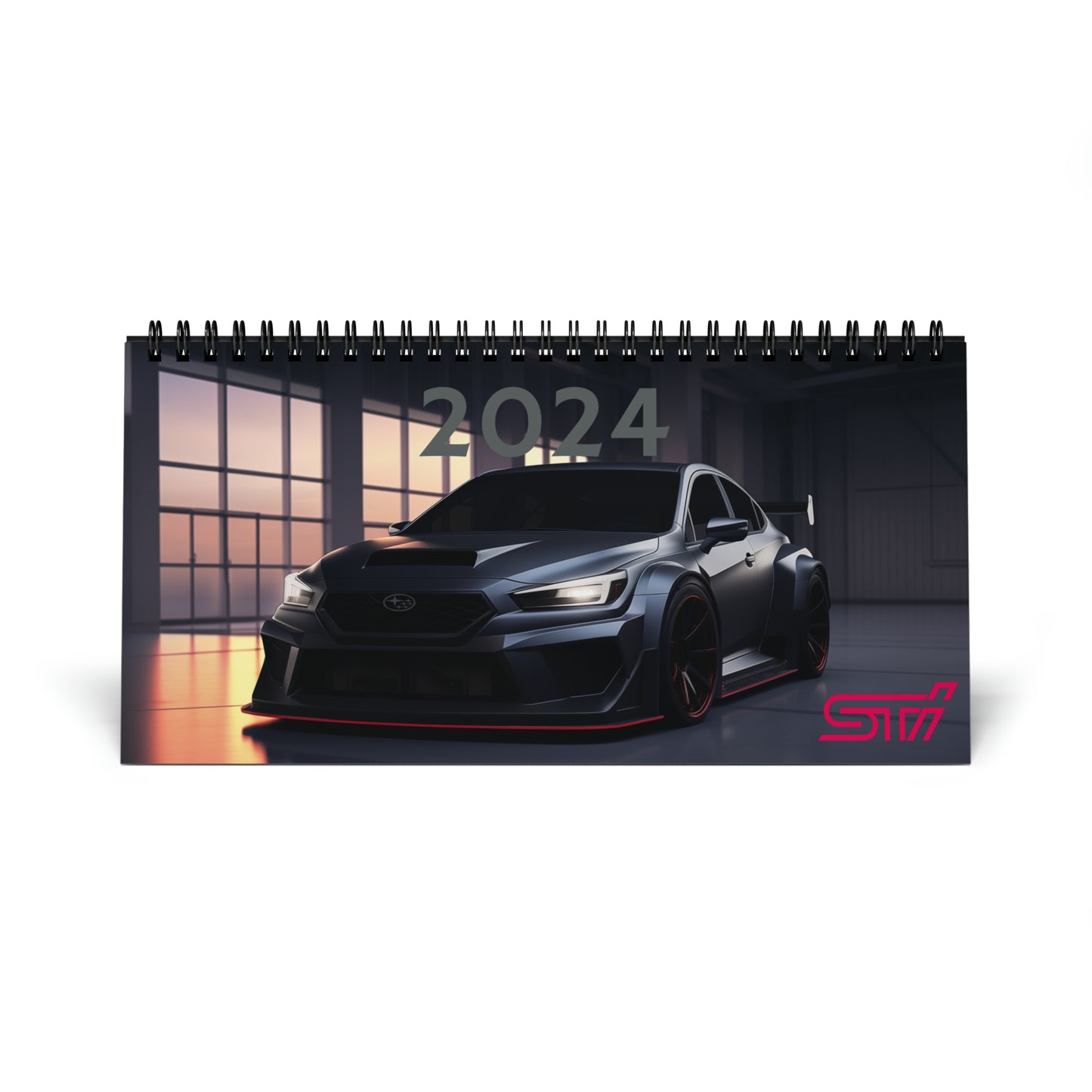 Subaru WRX STI Desktop Calendar (2024 grid)